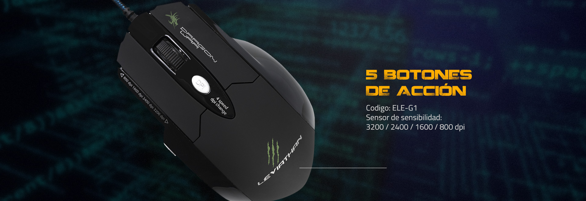 Leviathan 3200dpi Gaming Mouse - Flyer: 1